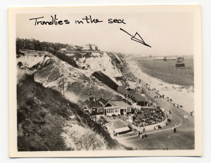 Trundlies in the sea at Durley Chine, Bournemouth